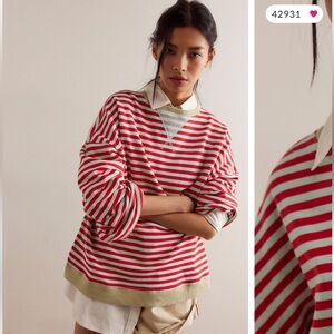Classic striped oversized crewneck